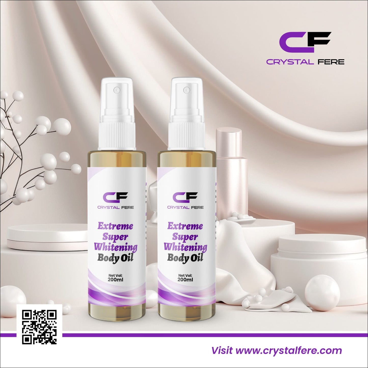 Extreem snow white whitening body oil. - crystalfere collectibleCrystal fere