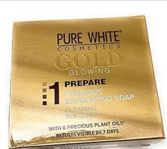 2x Pure White Gold Glowing Exfoliating Soap 150g - crystalfere collectiblecrystalfere collectible